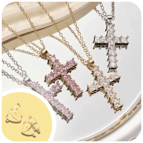 Jewel Lock - Kit Colar De Cruz + Fecho magnético